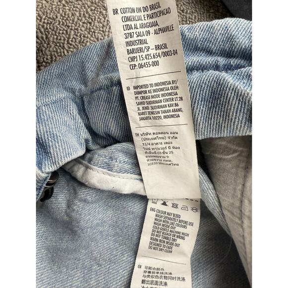 Cotton On Denim Anorak Men's Size Medium Light Wash Hooded DIY Heart Patch - Picture 6 of 14